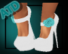 ATD*Flower heels aqua/gr
