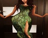 Green Silk Split Gown