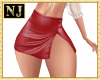 NJ] Red Leather skirt
