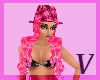 (V) Grid hat pink