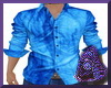 Blue Prnt Dress Shirt  M