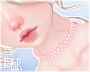 [T] Pearl choker Peachy
