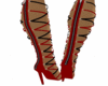 Red & Black LaceUp heels