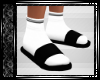 Black Slippers Wht Socks