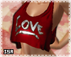 Silver/Red Love Top