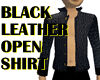 Black Leather Open Shirt