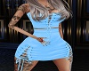 Blue Sexy Laceup Dress