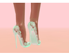 Mint lace heels