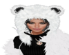 White bear fur hat UA
