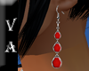 VA Silver & Red Earrings