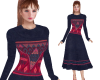 TF* Navy & Red Warm Dres