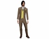 Brown Yellow Dress Suit