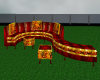 ~MNY~BIG Red/Gold Couch