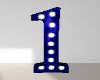 Blue Number 1/One Sign
