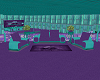 purple and teal lounge