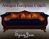 Antq European Couch BlOr