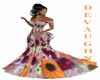 Jeweled Floral Prnt Gown