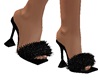 Glitter Fur  Black Heels