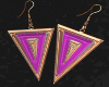 Gold Purple Earrings