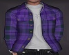 Open Purple Plaid Shirt