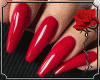 Red Nails Silver Rings