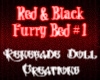 Red & Black Furry Bed #1