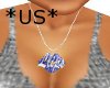 *US* Blue Llips Necklace