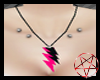 |R|Blk&Pnk Bolt Necklace
