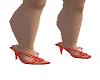 Red Silk Satin Sandals