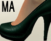 High-heeled shoes green