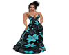 Pretty Teal Flower Gown