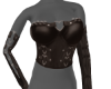brown goth top leather