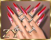 ZY: Hot Devil Red Nails