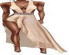 cream drape dress