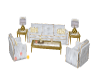 White & Gold Couch Set