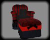 A's red/black chair