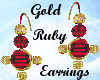 (MSis)Gold Ruby Earrings