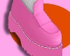 Pink loafers w socks
