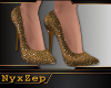 ! Crystal Gold Heels