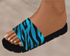 Teal Tiger Stripe Sandals 2 (F)