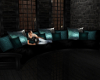 Curved Teal Black Couch