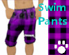 Swim Pants Purple Check