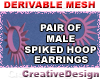 Male Spike Earrings Mesh