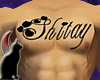 Shitay chest tattoo