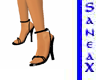 ~sX Blk Strappy Sandals