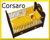 Yellow & brown crib cot