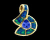 blue topaz/opal ear ring