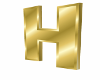 3D Gold Letter H