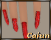 Crimson Sparkle Nails