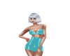 Rubber swimsuit teal